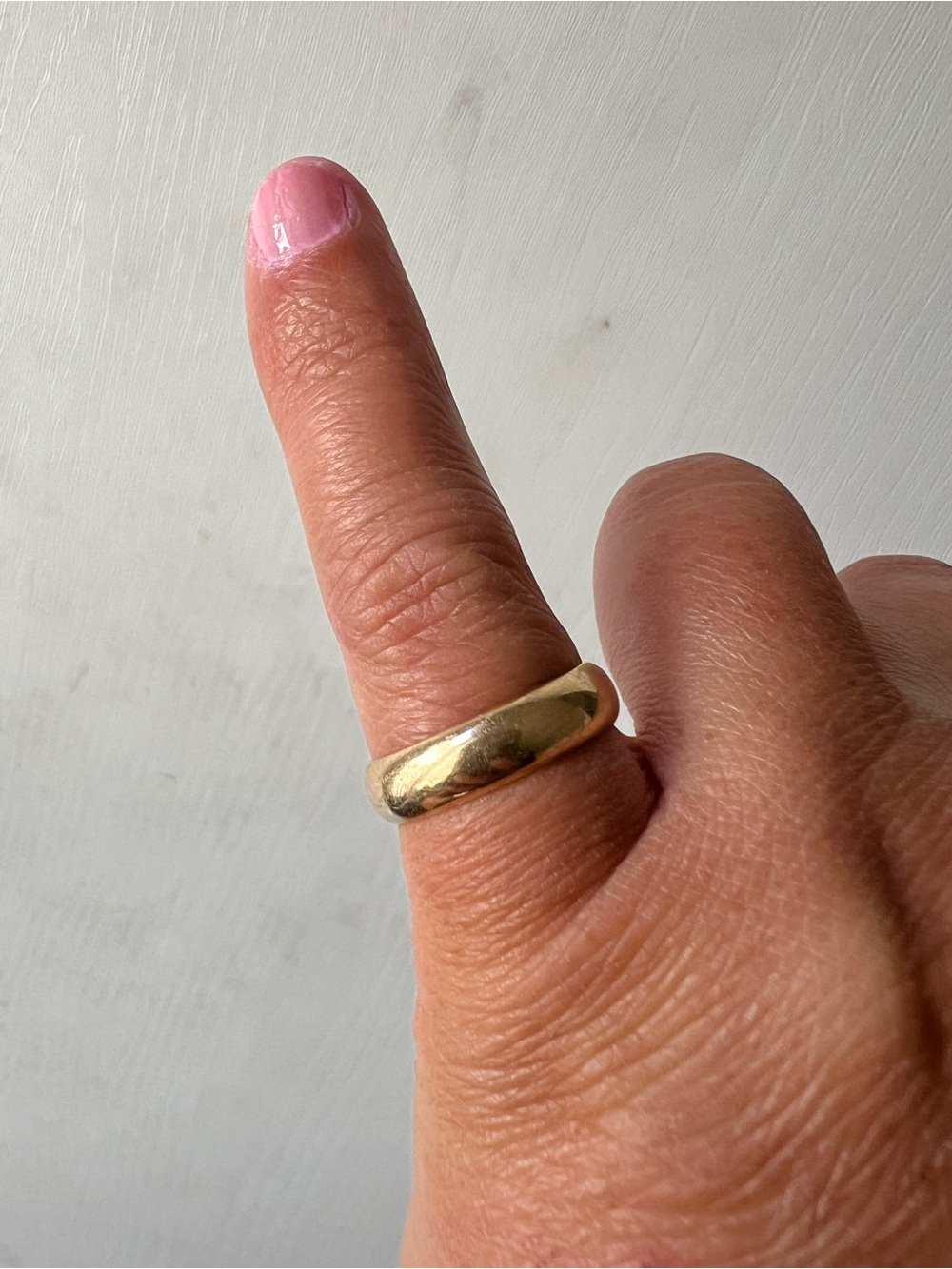 Elegant 14K Classic Gold Dome Band Ring